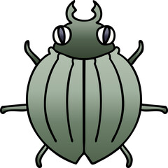 quirky gradient shaded cartoon beetle