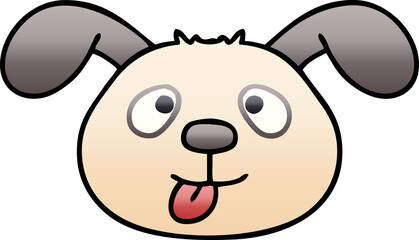 quirky gradient shaded cartoon dog face