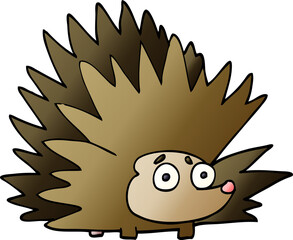 cartoon doodle spiky hedgehog