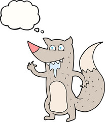thought bubble cartoon hungry wolf