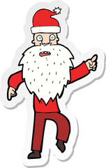 sticker of a cartoon santa claus