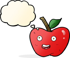 cartoon apple with thought bubble