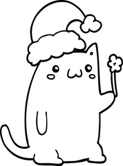 cute cartoon christmas cat