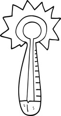 line drawing cartoon medical thermometer