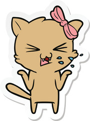 sticker of a cartoon cat