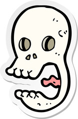 sticker of a funny cartoon skull