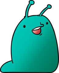 gradient cartoon of a cute kawaii slug