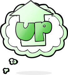 thought bubble cartoon up symbol