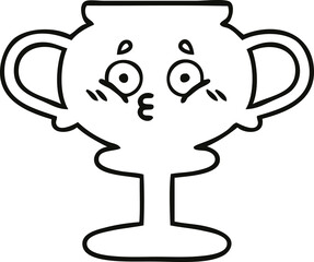 line drawing cartoon trophy