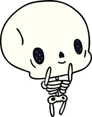 cartoon kawaii cute dead skeleton