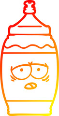 warm gradient line drawing cartoon sports drink