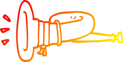 warm gradient line drawing cartoon curled horn instrument