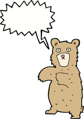 cartoon bear with speech bubble