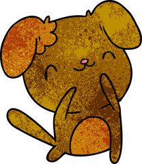 textured cartoon kawaii of a cute dog