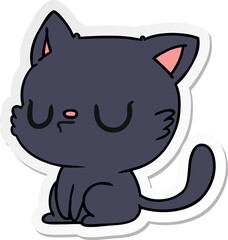 sticker cartoon of cute kawaii cat