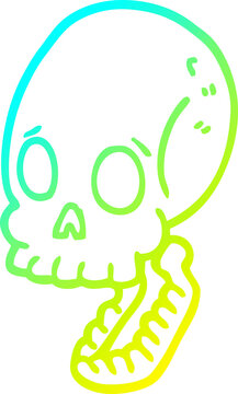 recommend clip art: cold gradient line drawing cartoon skull