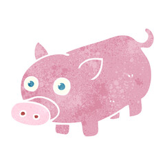 retro cartoon piglet