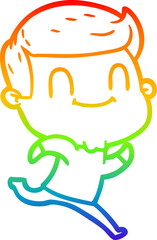 rainbow gradient line drawing cartoon friendly man