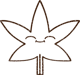 Fototapeta premium Leaf Charcoal Drawing
