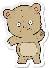 sticker of a cartoon teddy bear