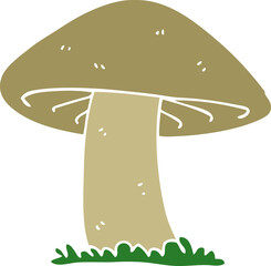 flat color style cartoon mushroom