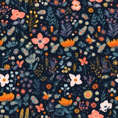 Flower Pattern, Flowers , Craft paper, Seamless Pattern, Texture, Generative AI