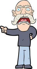 cartoon angry old man