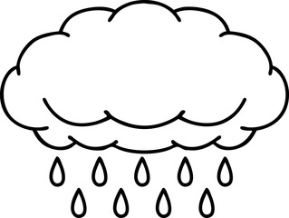 black line tattoo of a cloud raining