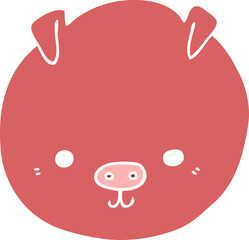 flat color style cartoon pig