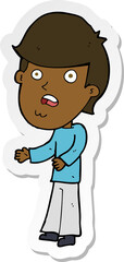 sticker of a cartoon shocked man
