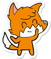 sticker of a cartoon friendly fox