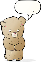 cute cartoon teddy bear with speech bubble