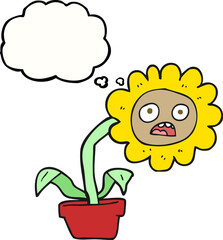 thought bubble cartoon sad flower