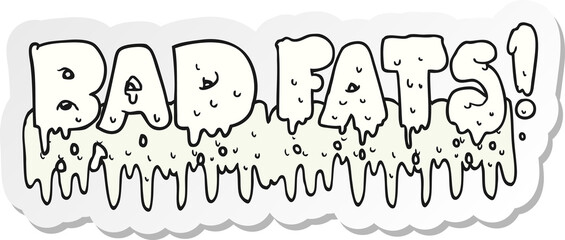 sticker of a cartoon bad fats