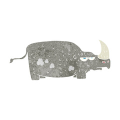 retro cartoon rhino