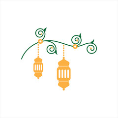 Ramadan Kareem Lantern Curve