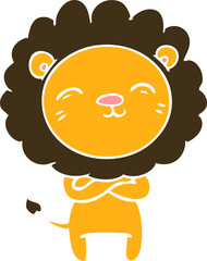 flat color style cartoon lion
