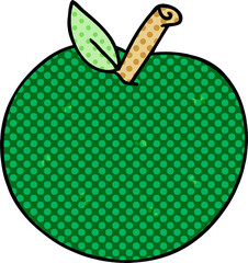 quirky comic book style cartoon apple