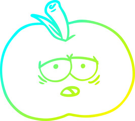 cold gradient line drawing cartoon apple