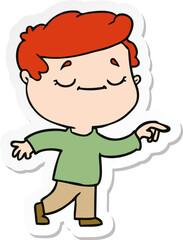 sticker of a cartoon peaceful man