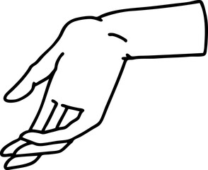 black line tattoo of a hand