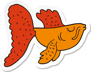 sticker of a cartoon chinese fighting fish