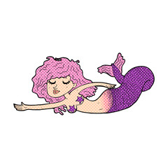 cartoon pretty mermaid