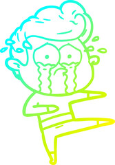 cold gradient line drawing cartoon crying dancer