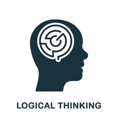 Maze in Human Head, Logical Thinking Silhouette Icon. Mental Circle Labyrinth Glyph Pictogram. Psychology Solid Sign. Creative Inner Intellectual Process Symbol. Isolated Vector Illustration
