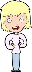cartoon happy woman