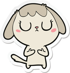 sticker of a cute cartoon dog