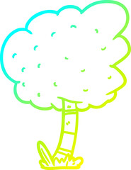 cold gradient line drawing Cartoon tree