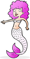 cartoon pink mermaid