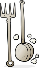 cartoon old fireside tools